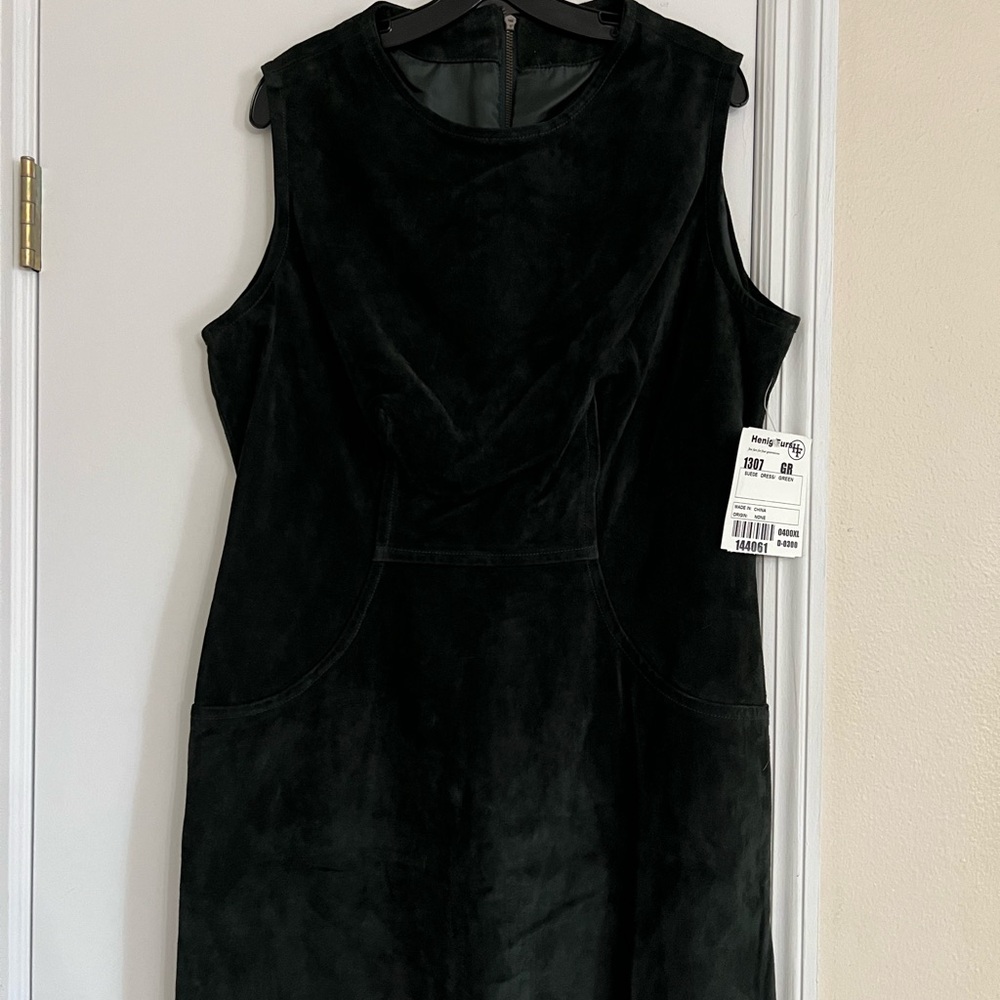 Vintage Dark Green Suede Dress